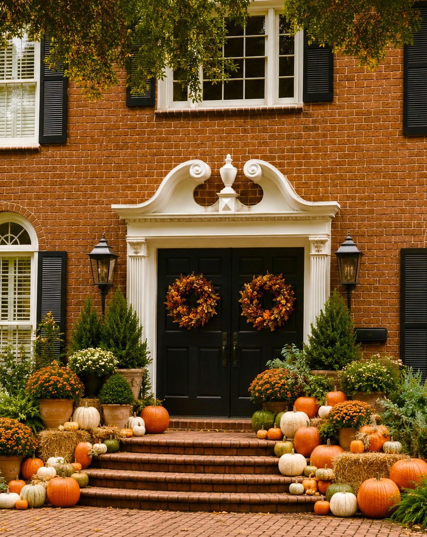 Front Door Autumn Decor